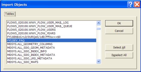 Importing Oracle tables via ODBC