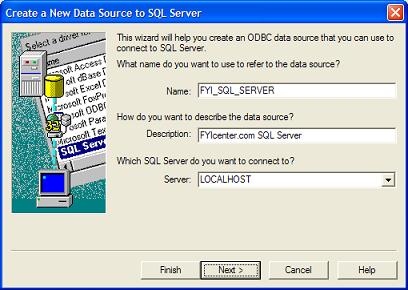 ODBC DSN setting for SQL Server